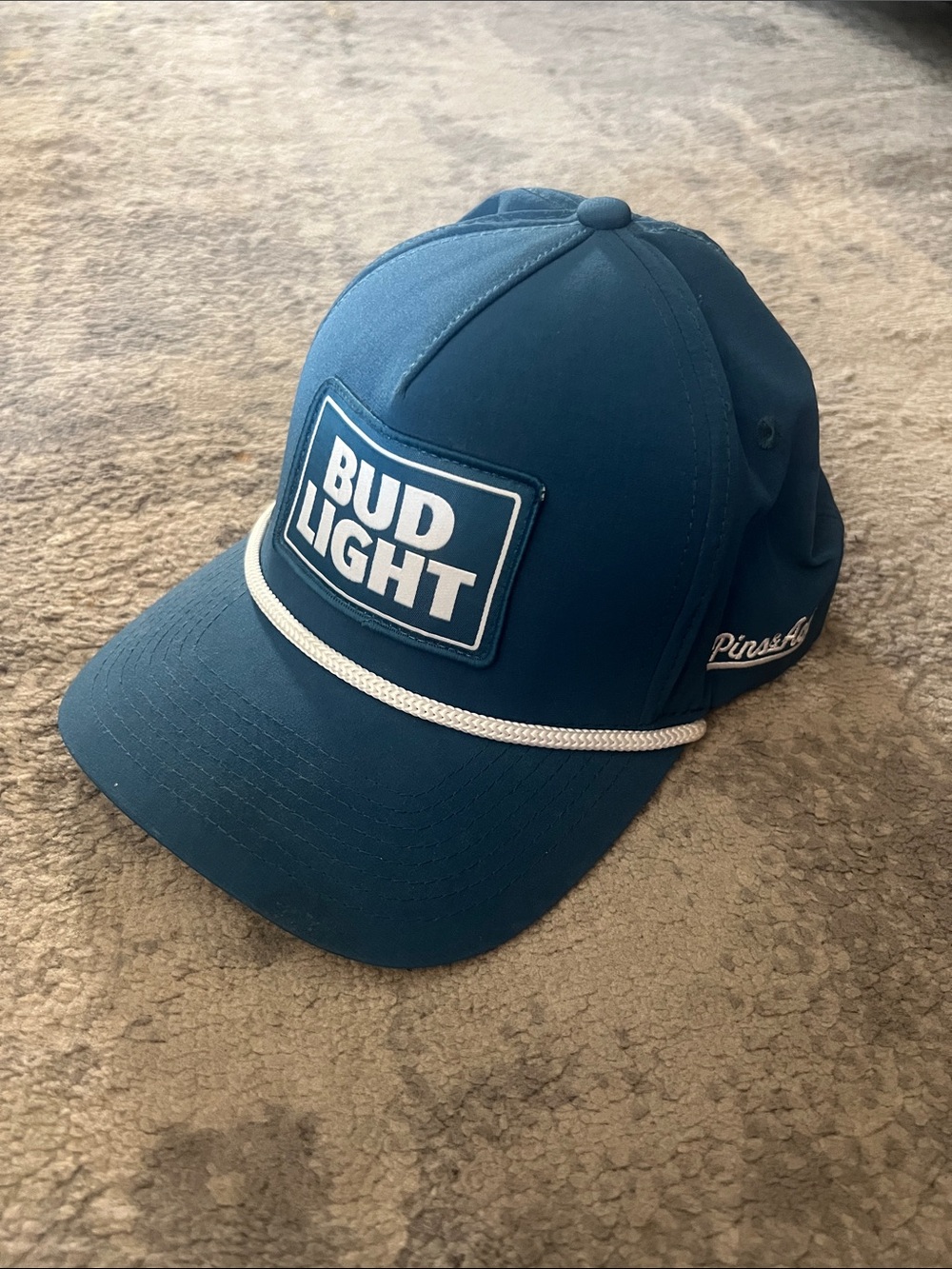 Bud Light Blue Trucker Cap with White Rope Accent Hat